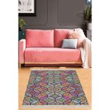 Ontheclouds Kilim Desenli Etnik Dijital Baskı Yıkanabilir Kaymaz Taban Modern Salon Halı Ve Yolluk, 100 x 500 MEG924U
