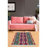 Ontheclouds Kilim Desenli Etnik Dijital Baskı Yıkanabilir Kaymaz Taban Modern Salon Halı Ve Yolluk, 100 x 500 MEG942U