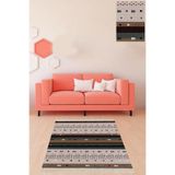 Ontheclouds Kilim Desenli Etnik Dijital Baskı Yıkanabilir Kaymaz Taban Modern Salon Halı Ve Yolluk, 160 x 250 MEG764AG