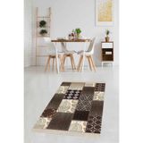 Ontheclouds Kilim Desenli Etnik Dijital Baskı Yıkanabilir Kaymaz Taban Modern Salon Halı Ve Yolluk, 80 x 150 MEG1140A