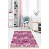 Ontheclouds Kilim Desenli Etnik Dijital Baskı Yıkanabilir Kaymaz Taban Modern Salon Halı Yolluk, 120 x 200 MEG926J