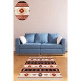 Ontheclouds Kilim Desenli Etnik Dijital Baskı Yıkanabilir Kaymaz Taban Modern Salon Halı Yolluk, 180 x 300