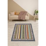 Ontheclouds Kilim Desenli Etnik Dijital Baskı Yıkanabilir Kaymaz Taban Modern Salon Halısı Ve Yolluk, 100 x 350 MEG762AA