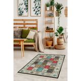 Ontheclouds Kırkyama Patchwork Desenli Etnik Dijital Baskı Yıkanabilir Kaymaz Taban Salon Halı Ve Yollu, 100 x 250 MEG1358SS
