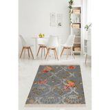 Ontheclouds Kırmızı Gül Desenli Yapraklı Dijital Baskı Yıkanabilir Kaymaz Taban Güllü Salon Halı Ve Yolluk, 80 x 200