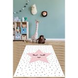 Ontheclouds Kirpik Desen Pembe Yıldız Yıkanabilir Kaymaz Taban Leke Tutmaz Çocuk Odası Halısı, 80 x 200