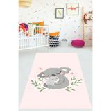 Ontheclouds Koala Ve Yavrusu Yıkanabilir Kaymaz Taban Leke Tutmaz Çocuk Odası Halısı, 80 x 250