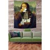 Ontheclouds Komik Temalı Mona Lisa Leke Tutmaz Kumaş Duvar Örtüsü Duvar Halısı Tapestry, 70 x 70