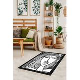 Ontheclouds Kubik Portre Desenli Renk Geçişli Dijital Baskı Yıkanabilir Kaymaz Taban Modern Salon Halı, 80 x 500