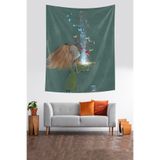 Ontheclouds Küçük Kızın Işık Saçan Hediye Kutusu Leke Tutmaz Kumaş Duvar Örtüsü Duvar Halısı Tapestry, 70 x 70