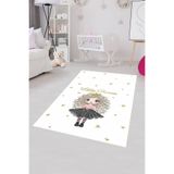 Ontheclouds Küçük Prenses Desenli Dijital Baskı Yıkanabilir Kaymaz Taban Çocuk Odası Halısı, 100 x 200 MEGC1919G