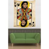 Ontheclouds Kupa Erkeği Micheal Jacson Modern Leke Tutmaz Kumaş Duvar Örtüsü Duvar Halısı Tapestry, 100 x 140