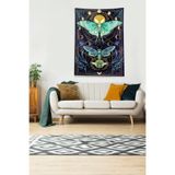 Ontheclouds Lacivert Butterfly Kelebek Leke Tutmaz Kadife Kumaş Duvar Örtüsü Duvar Halısı Tapestry, 100 x 140