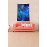 Ontheclouds Lacivert Galaksi Desenli Leke Tutmaz Kadife Kumaş Duvar Örtüsü Duvar Halısı Tapestry, 100 x 140