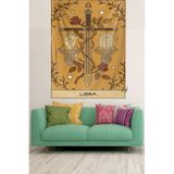 Ontheclouds Libra Tarot Kalp Beyin Denge Desen Leke Tutmaz Kadife Doku Kumaş Duvar Örtüsü Duvar Halısı Tapestry, 100 x 140