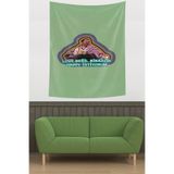 Ontheclouds Love Değil Birazcık Happy Istiyorum Yazılı Mizah Leke Tutmaz Kumaş Duvar Örtüsü Halısı Tapestry, 70 x 100