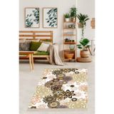Ontheclouds Mandala Desenli Çiçekli Dijital Baskı Yıkanabilir Kaymaz Taban Etnik Salon Halısı Ve Yolluk, 100 x 150 BLT-S-138E