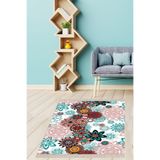 Ontheclouds Mandala Desenli Çiçekli Dijital Baskı Yıkanabilir Kaymaz Taban Etnik Salon Halısı Ve Yolluk, 80 x 150 BLT-S-136A