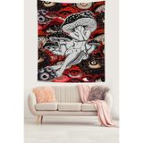Ontheclouds Mantar Kız Yıkanabilir Leke Tutmaz Kumaş Duvar Örtüsü Duvar Halısı Tapestry, 140 x 140