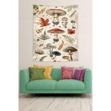 Ontheclouds Mantarlar Ailesi Çeşitli Mantar Leke Tutmaz Kumaş Duvar Örtüsü Duvar Halısı Tapestry, 70 x 70