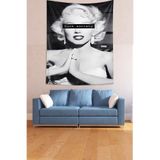 Ontheclouds Marilyn Monroe Society Yazılı Leke Tutmaz Kumaş Duvar Örtüsü Duvar Halısı Tapestry, 100 x 140