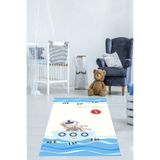 Ontheclouds Marin Temalı Ayıcıklı Yıkanabilir Kaymaz Taban Leke Tutmaz Çocuk Odası Halısı, 100 x 300