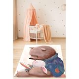 Ontheclouds Masalcı Ayı Ve Tavşan Yıkanabilir Kaymaz Taban Leke Tutmaz Çocuk Odası Halısı, 100 x 300