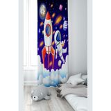 ontheclouds Mavi Astronot Desenli Dijital Baskı Fon Perdesi, 140 x 270, FONPRD10, lacvert
