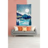 Ontheclouds Mavi Ay Tutulması Leke Tutmaz Kadife Kumaş Duvar Örtüsü Duvar Halısı Tapestry, 70 x 100, 70 x 100 DWLL324A