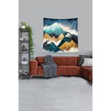 Ontheclouds Mavi Dağın Ardındaki Güneş Leke Tutmaz Kadife Kumaş Duvar Örtüsü Duvar Halısı Tapestry, 140 x 140