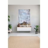Ontheclouds Mavi Dalgalı Denizdeki Adam Leke Tutmaz Kadife Kumaş Duvar Örtüsü Duvar Halısı Tapestry, 100 x 140