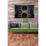 Ontheclouds Mavi Hare Desenli Leke Tutmaz Kadife Kumaş Duvar Örtüsü Duvar Halısı Tapestry, 35 x 50