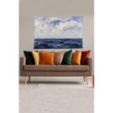 Ontheclouds Mavi Okyanus Desenli Leke Tutmaz Kadife Kumaş Duvar Örtüsü Duvar Halısı Tapestry, 35 x 50