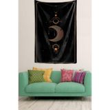 Ontheclouds Moon Hilal Ay Desen Leke Tutmaz Kadife Dokulu Kumaş Duvar Örtüsü Duvar Halısı Tapestry, 100 x 140