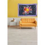 Ontheclouds Mor Güneşve Yıldız Leke Tutmaz Kadife Kumaş Duvar Örtüsü Duvar Halısı Tapestry, 100 x 140