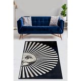 Ontheclouds Mozaik Taş Desenli Güneş Figürlü Yıkanabilir Kaymaz Taban Leke Tutmaz Salon Halısı Yoluk, 100 x 400