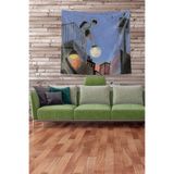 Ontheclouds Multirenk Ayda Yürüyen Çocuk Leke Tutmaz Kadife Kumaş Duvar Örtüsü Duvar Halısı Tapestry, 70 x 70