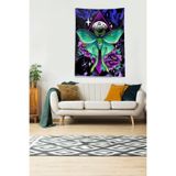 Ontheclouds Multirenk Butterfly Kelebek Leke Tutmaz Kadife Kumaş Duvar Örtüsü Duvar Halısı Tapestry, 140 x 230