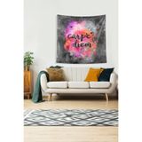 Ontheclouds Multirenk Carpe Diem Leke Tutmaz Kadife Kumaş Duvar Örtüsü Duvar Halısı Tapestry, 70 x 70