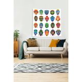 Ontheclouds Multirenk Kabile Reisleri Leke Tutmaz Kadife Kumaş Duvar Örtüsü Duvar Halısı Tapestry, 140 x 140