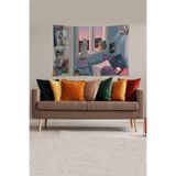 Ontheclouds Multirenk Kedi Ve Uyuyan Sahibesi Leke Tutmaz Kadife Kumaş Duvar Örtüsü Duvar Halısı Tapestry, 100 x 140