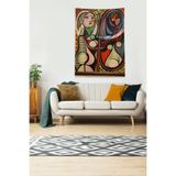 Ontheclouds Multirenk Kubik Yansıma Kadın Ve Adam Leke Tutmaz Kadife Kumaş Duvar Örtüsü Duvar Halısı Tapestry, 35 x 50