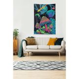 Ontheclouds Multirenk Mushroom Mantar Leke Tutmaz Kadife Kumaş Duvar Örtüsü Duvar Halısı Tapestry, 140 x 140, 140 x 140 DWLL319D
