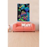 Ontheclouds Multirenk Mushroom Mantar Leke Tutmaz Kadife Kumaş Duvar Örtüsü Duvar Halısı Tapestry, 140 x 140, 140 x 140 DWLL367D