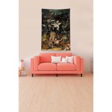 Ontheclouds Multirenk Savaşın Sanatı Leke Tutmaz Kadife Kumaş Duvar Örtüsü Duvar Halısı Tapestry, 140 x 230, 140 x 230 DWLL379C