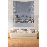 Ontheclouds Noel Baba Kızağı Ve Geyikleri Yılbaşı Temalı Leke Tutmaz Kumaş Duvar Örtüsü Duvar Halısı Tapestry, 35 x 50