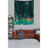 Ontheclouds Ormandaki Kız Ay Ve Yıldızlar Leke Tutmaz Kumaş Duvar Örtüsü Duvar Halısı Tapestry, 70 x 70