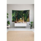 Ontheclouds Ormanlı Yol Aşıklar Yolu Leke Tutmaz Kadife Dokulu Kumaş Duvar Örtüsü Duvar Halısı Tapestry, 70 x 100