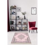 Ontheclouds Osmanlı Desen Göbekli Dijital Baskı Yıkanabilir Modern Salon Halısı, 120 x 120 MEG1382YPJ