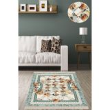 Ontheclouds Osmanlı Desen Kırkyama Patchwork Desenli Etnik Dijital Baskı Yıkanabilir Modern Salon Halı Ve Yollu, 80 x 150